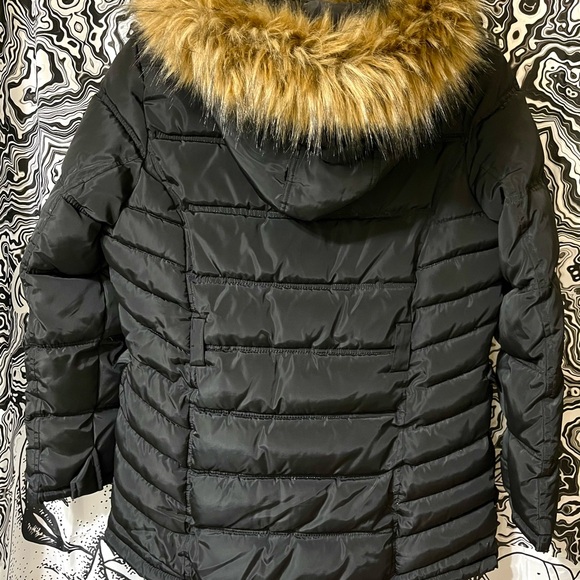 RocawearWomen's Black Puffer Jacket with Faux Fur Hood - Picture 2 of 3